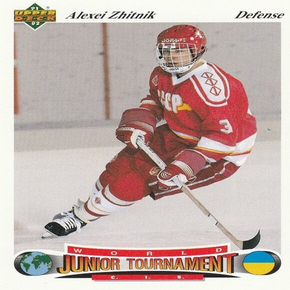 Alexei Zhitnik - 1992 Upper Deck World Junior Tournament Hockey Card - Picture 1 of 2